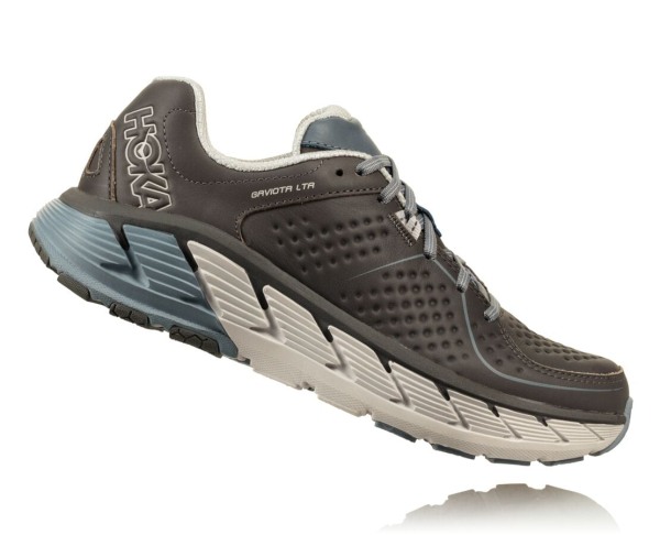 Hoka One One Gaviota Leather Mens UK - Grey Road Running Shoes - MCNRW8013